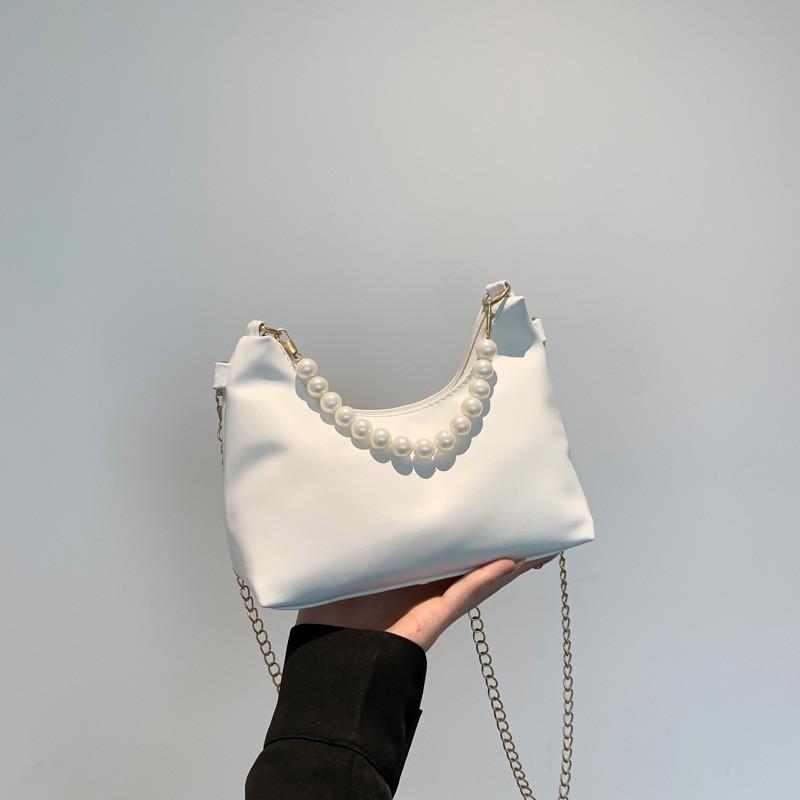 Versatile Khaki Pu Pillow Handbag For Women With Sleek Design Ideal For Street Fashion белый