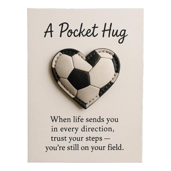 Love Heart Baseball Pocket Hug with Positive Card Emotional Support Heart Shaped Baseball Pocket