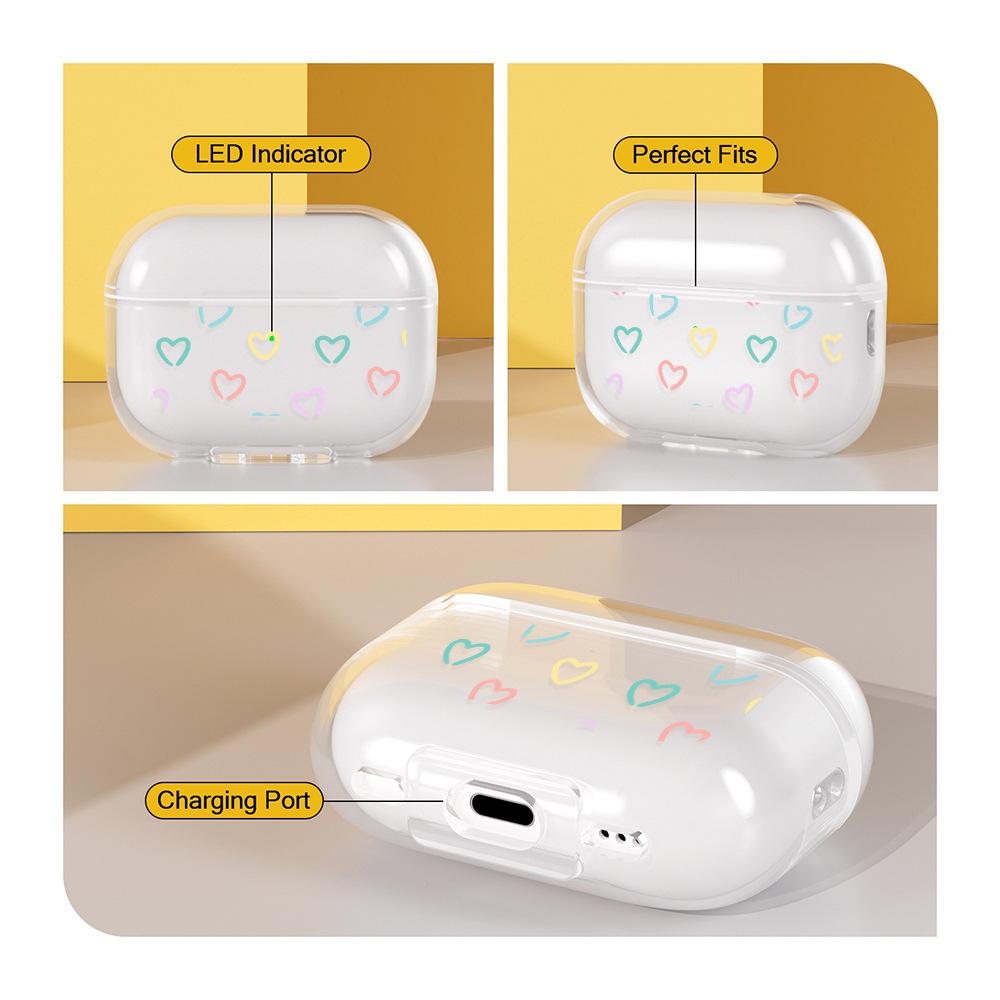 Line love for AirPodsPro Apple wireless earphone cover TPU soft case Apple 1/2/3 transparent