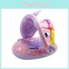 Inflatable Pvc Children's Swim Ring Water Play Toy Baby Ride-on Sunshade Sunscreen Swim Ring For 3-6 Years Old Yellow Dinosaur