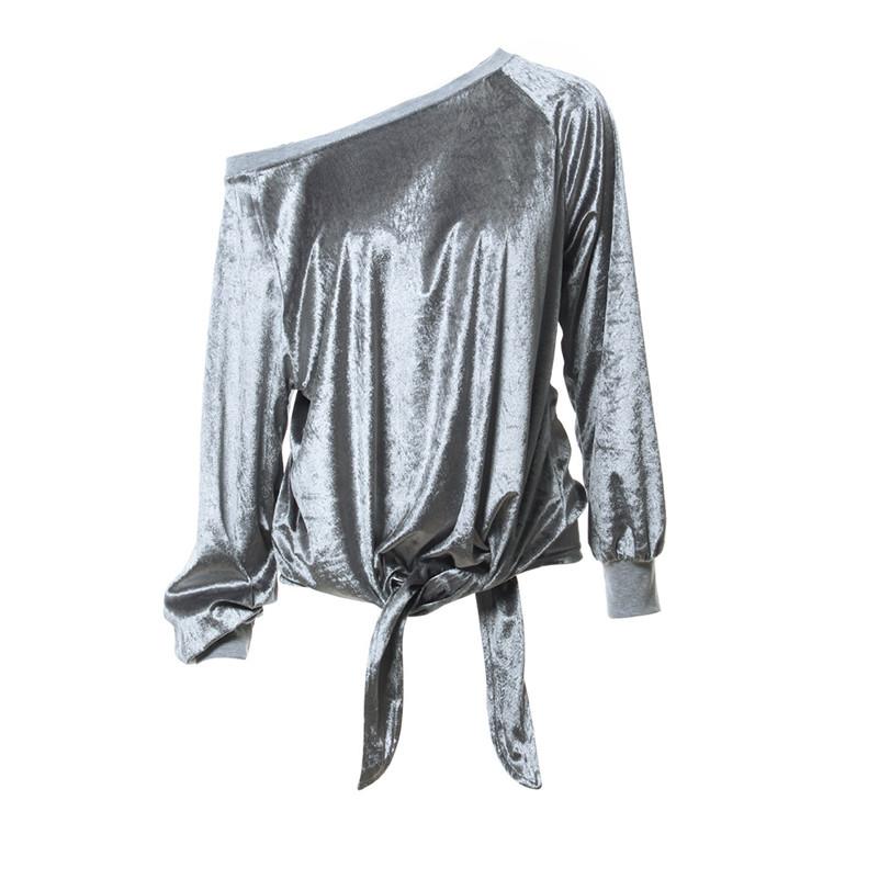 Stylish Loose Off-shoulder Bow-tie Sweatshirt For Women In Solid Colors