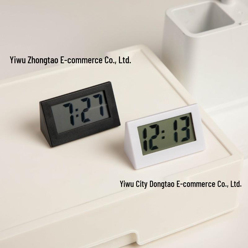 Portable Silent Waterproof LCD Triangle Alarm Clock - Ideal for Cars, Students, and Gifts