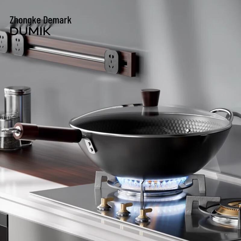 DUMIK 30cm Extreme Iron Rust-Proof Wok