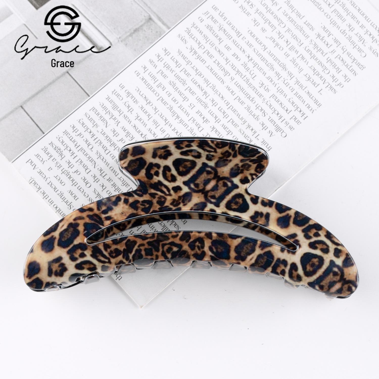 

Ретро заколка-краб с леопардовым принтом: Элегантный европейский аксессуар для волос