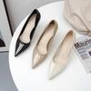 20 shallow patent leather thin heel black high heels single shoes women's shoes pointed solid color design versatile