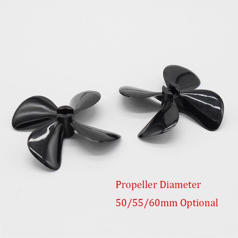 1pc Rc Boat Propeller High Thrust 4 Blades Propeller Positive & Reverse Paddel Fits For Rc Bait Boat Trawl Boat DIY Ship Parts