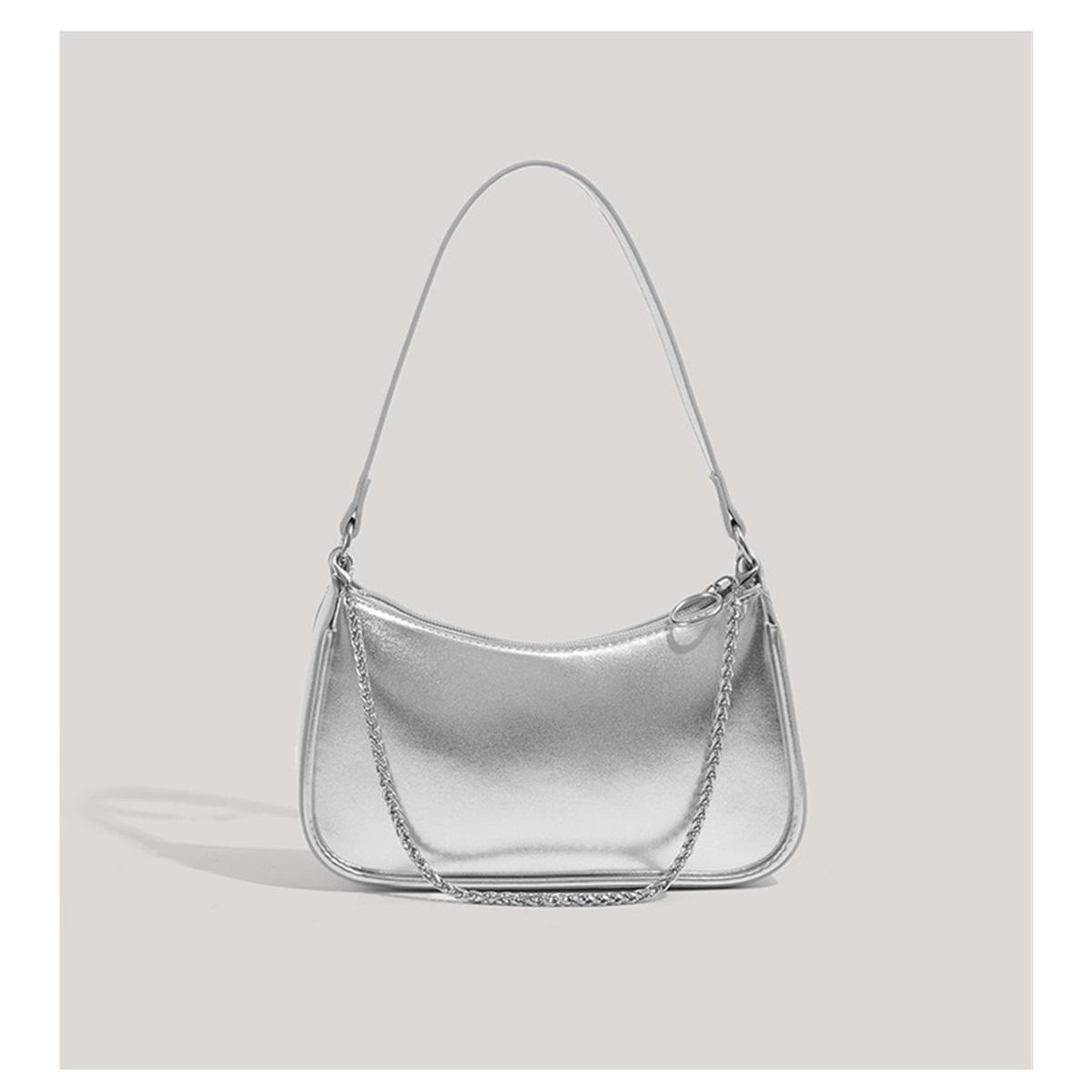 

Fashionable Silver Bag Women s Underarm Handbag Simple And Versatile Handbag