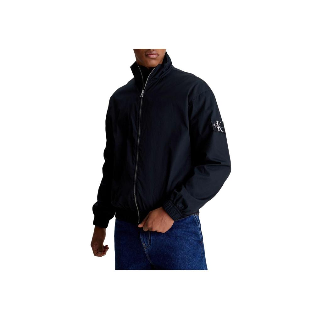 Calvin Klein Relaxed Cotton Zip Up Jacket With Logo Men Jacket Black J30J325316-BEH