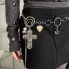 Gothic Cross Flower Tassel Waist Chain Vintage Silver Metal Belt Chain For Women Y2K Punk Skirt Pants Accessory