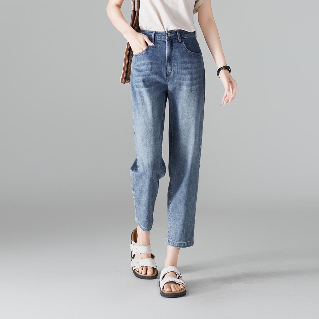 High waisted slim jeans for women in the summer of 2025, fashionable and versatile to show off weight, Harun pants