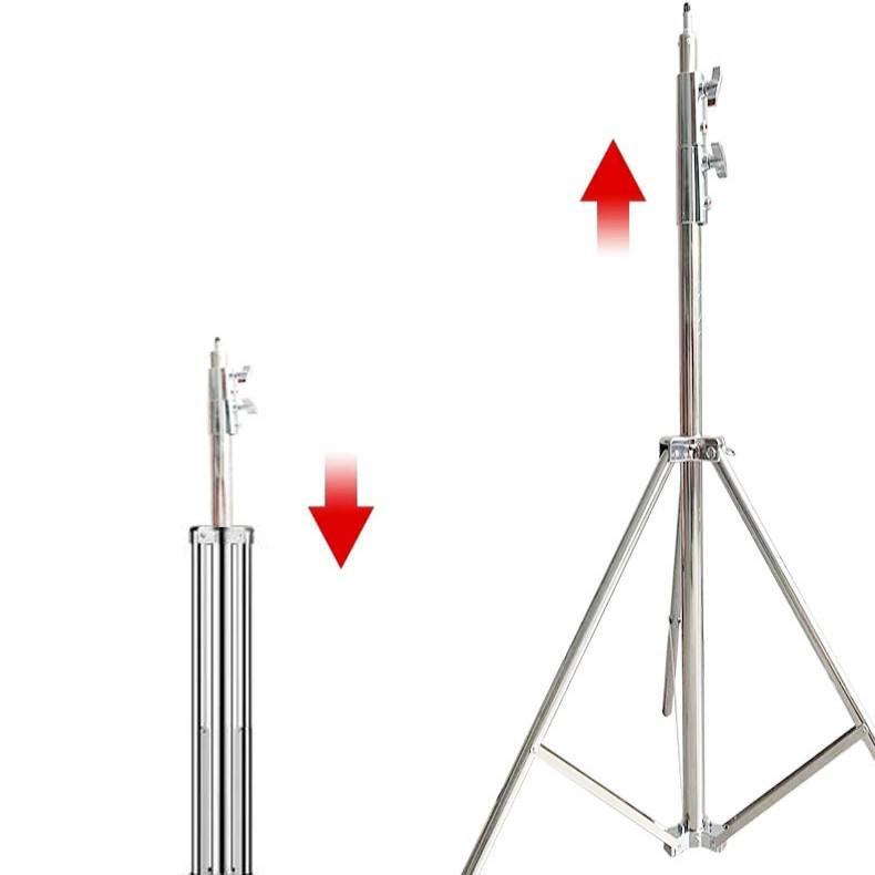 2.8m Portable & Durable Stainless Steel Photography Light Stand Tripod for Outdoor Use