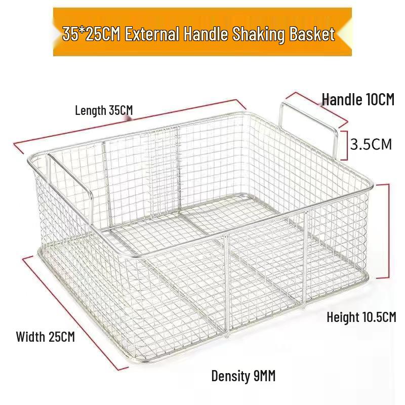 Stainless Steel Square Shaking Basket for Breading and Frying