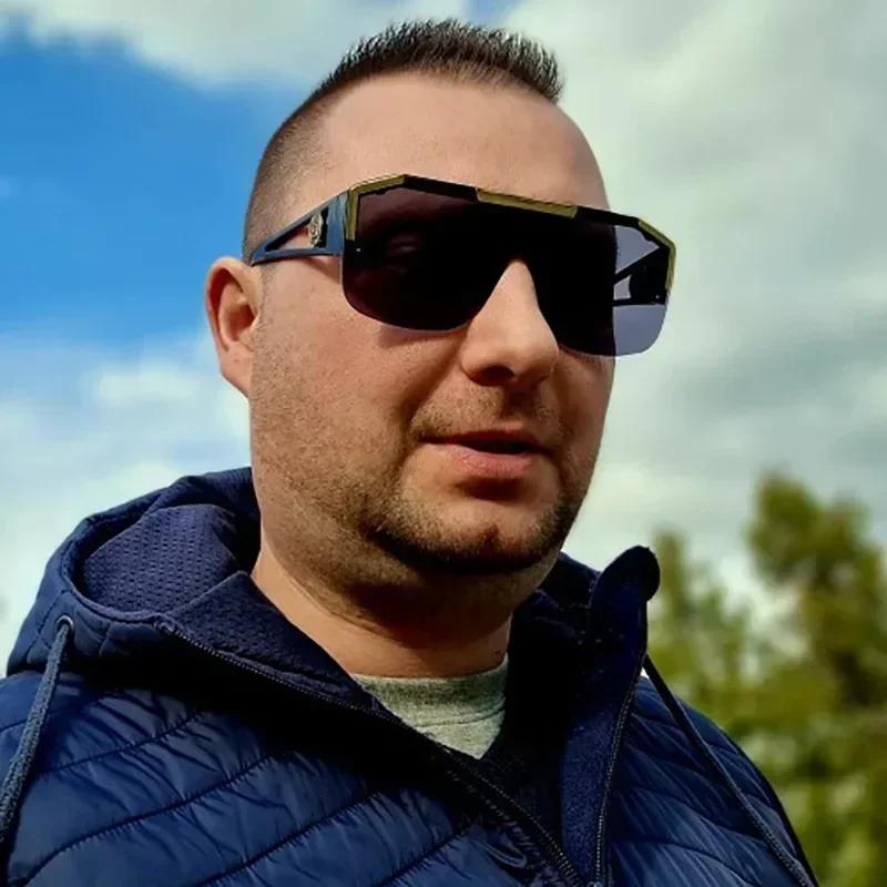 Fashion Luxury Brand Oversized Square Sunglasses Men Women Vintage Metal Big Frame Semi-Rimless One Lens Sun Glasses UV400