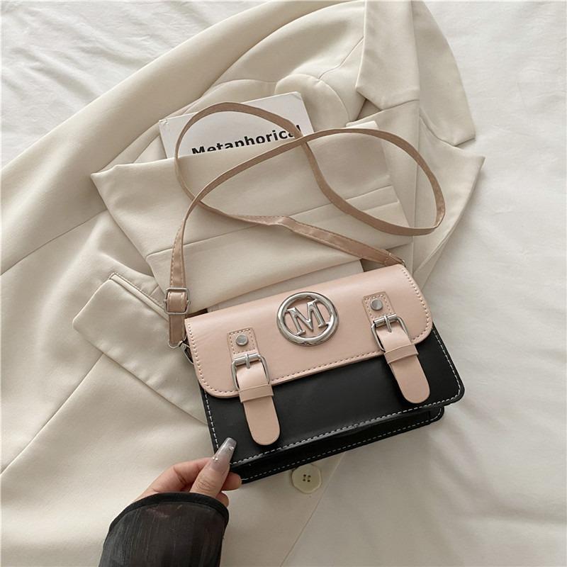 Women's Contrasting Color Small Bag Spring and Summer New Shoulder Messenger Bag Commuting To Work Simple Messenger Bag