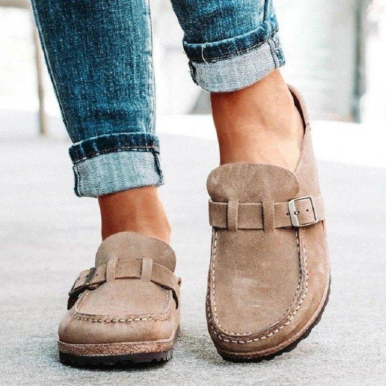 Retro-Schuhe für Lässige und Faule Neue Damenschuhe Flache Einzelne Schuhe
