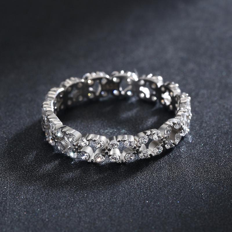 MODIAN Inele din argint 925, geometric, stivuibile, transparent, CZ, pentru femei, bijuterii de nuntă