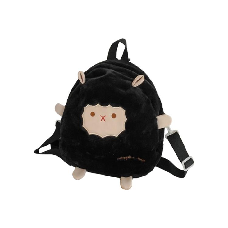 Модная Плюшевая Сумка на Плечо для Повседневных Дел Школьный Рюкзак Дорожный Daypack чёрный 1490₽