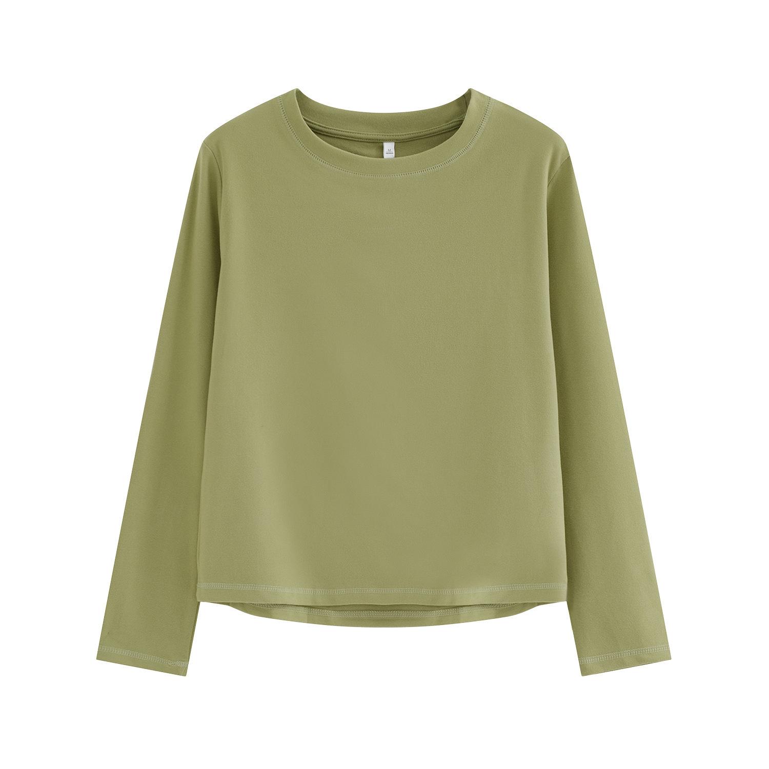 

Двусторонняя немецкая бархатная нижняя рубашка для женщин, осень-зима, круглый вырез, длинные рукава, базовый белый матовый мягкий вощеный верх 2XL