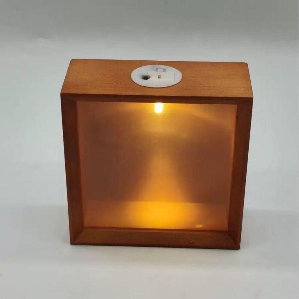Transparent Display Case with Led Light Decorative 3D Picture Frame Unfinished Wooden Box  Tabletop
