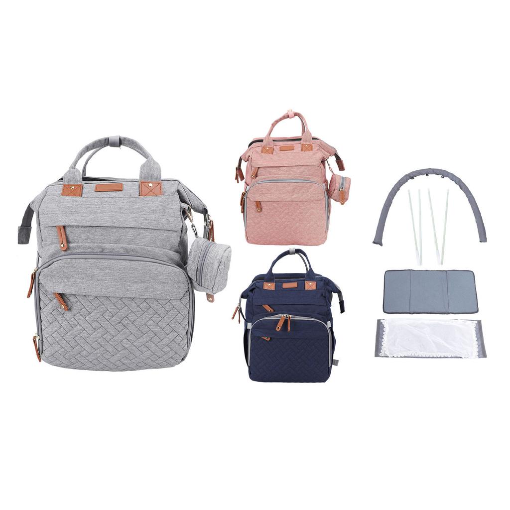Diaper Bag Foldable Multifunctional Baby Diaper Backpack with USB Charging Port for Travel