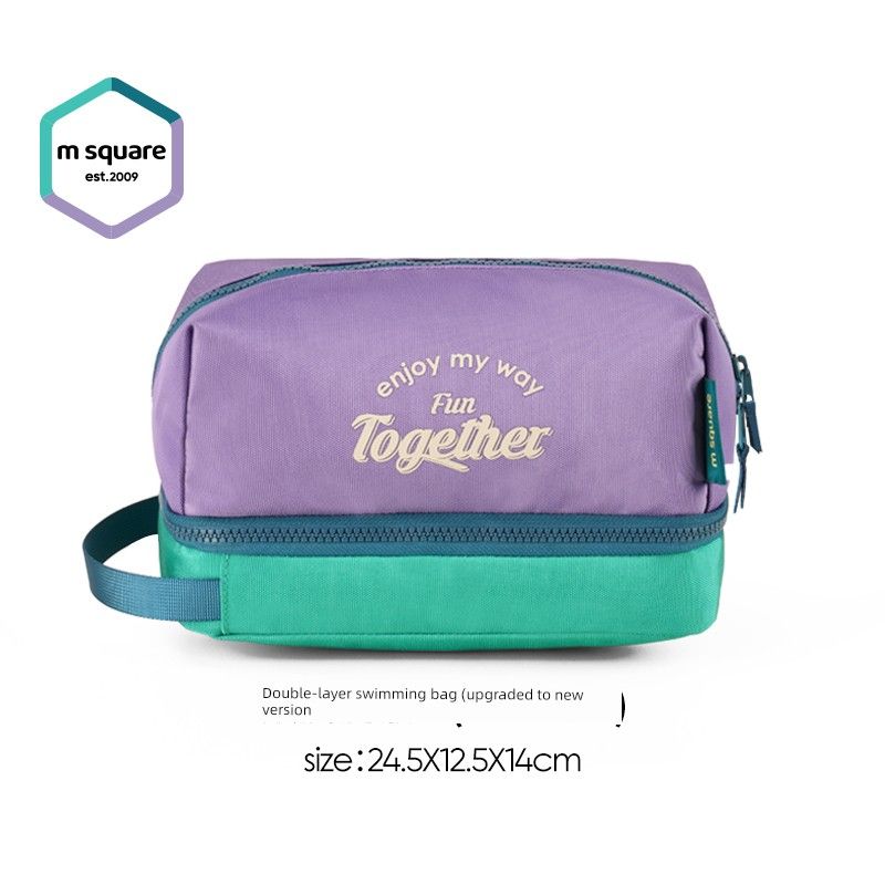 

MSquare Travel Toiletry Bag Foldable Buggy Bag Portable Business Trip Dry Wet Separation Waterproof Large Capacity Cosmetic Bag Smoked clothes purple [double layer]]