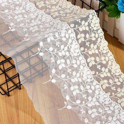 2Meters/lot 13cm Wide Women's Lolita Pet Clothing Embroidered Cotton Mesh Wedding Dress Clothing Lace Accessories