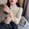 Fleece thickened bottoming shirt women's winter new integrated fleece sweater high-end knitted top