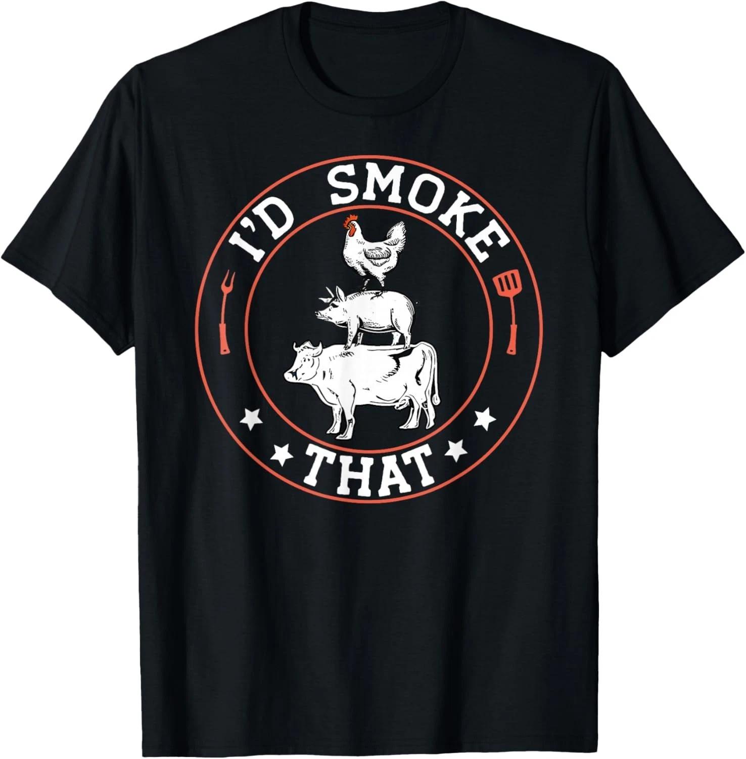 Chef Butcher BBQ Smoker I_d Smoke That Barbecue Pitmaster Gift Unisex T-Shirt L
