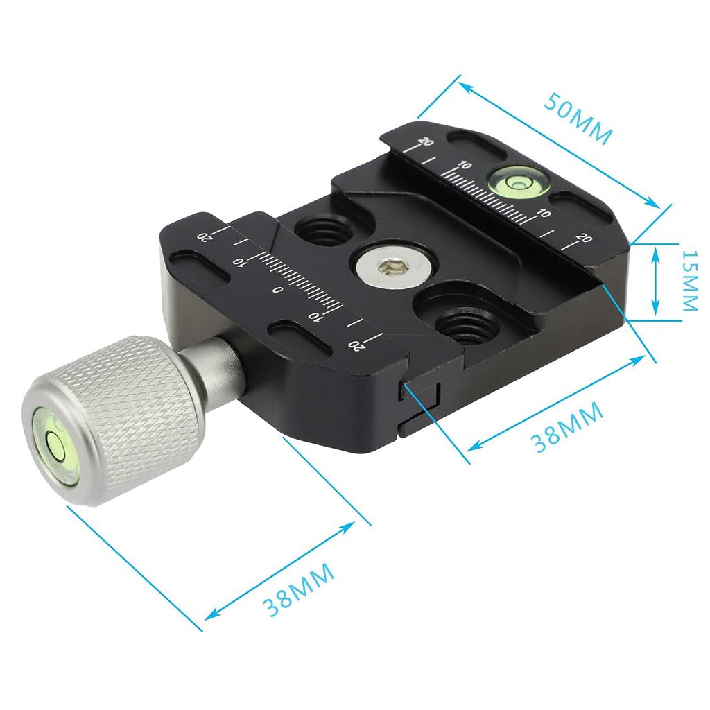 Leftfoto Pince à dégagement rapide pour rotule de trépied de style pince Arca Swiss, trépied monopode universel à changement rapide, plateaux à dégagement rapide, siège, tête,