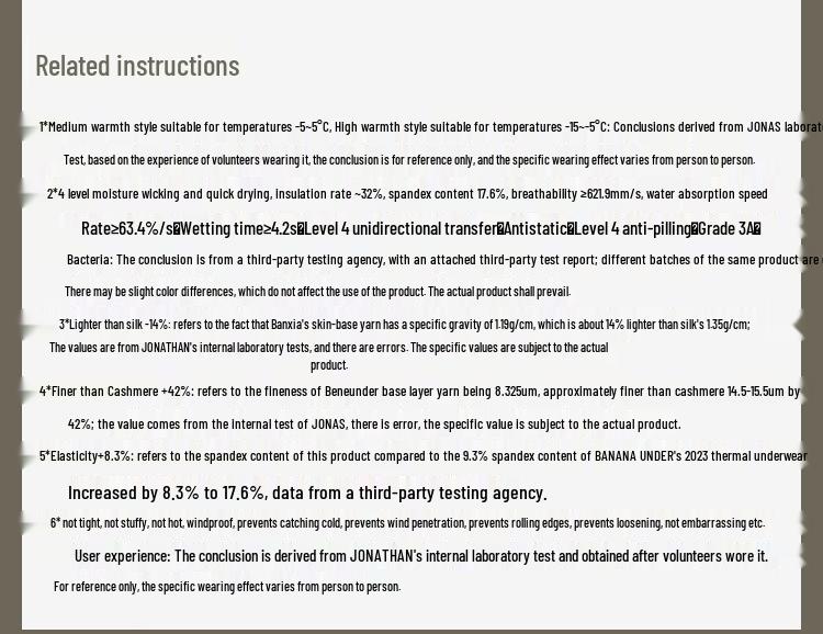 Beneunder Men's Mid-Warm Thermal Underwear Set SF05424