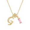Kreuz Trend Rosa Diamant Schlüsselbein Halskette: Personalisierter 26-Buchstaben-Anhänger im Europäischen & Amerikanischen Mode-Stil