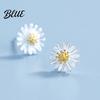 Plated Earrings 1 Pair Stud Mini Chrysanthemum Design Ear