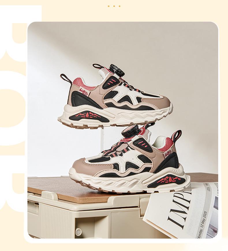 Babudou 2024 Autumn Kids' Breathable Casual Shoes: Girls' Dad Shoes for Infants, Medium, and Large Children.
