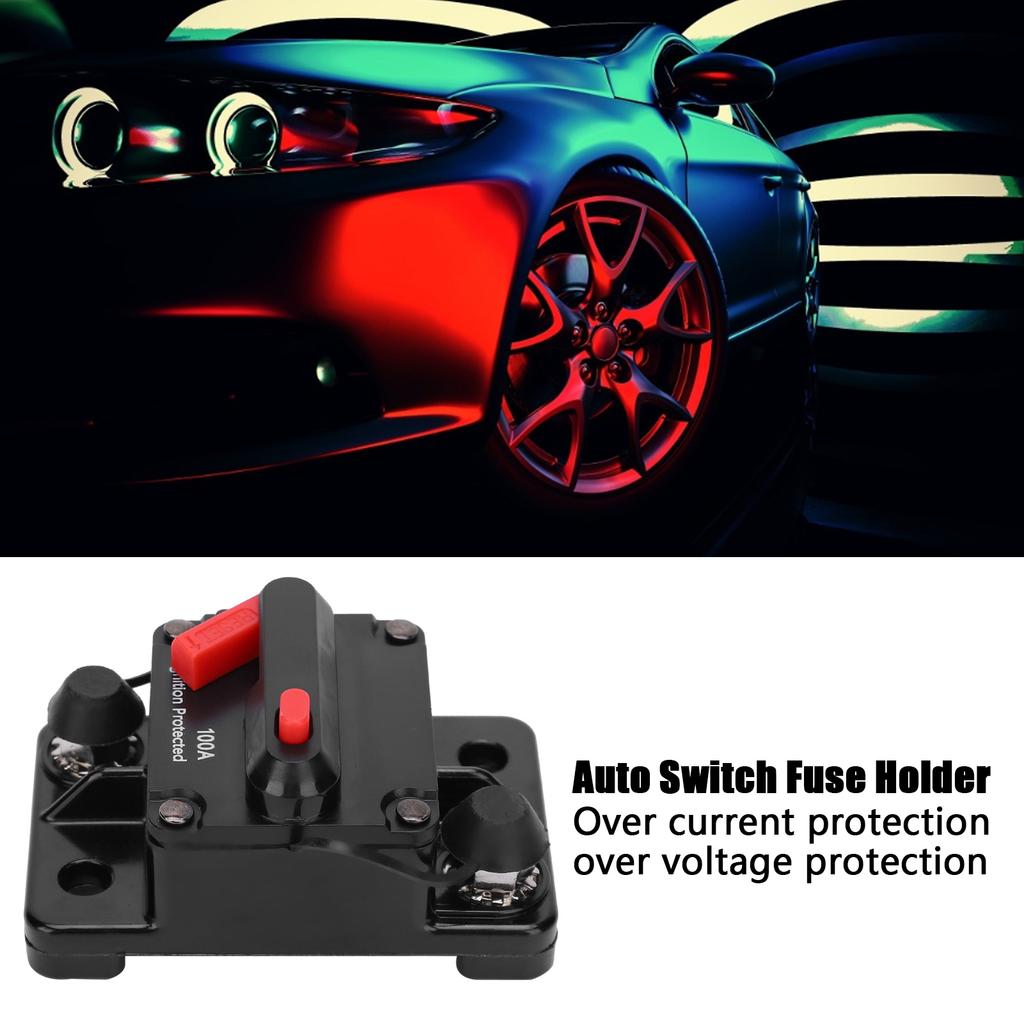 Circuit Breaker Auto Reset Fuse Holder Copper Waterproof Automatic Switch Red DC12‑42V100A