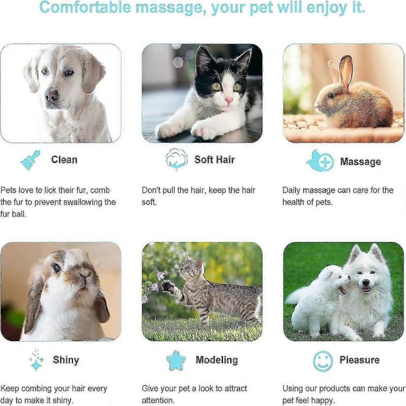 LINJOU Brush for Dogs and Cats Grooming Comb for Dogs and Cats with Long and Short Bristles-