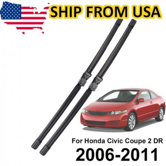 2Pcs/Set Front Windshield Wiper Blades For Honda Civic MK8 Coupe 2005-11 28 24