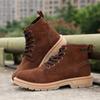 Winter Leather Snow Boots Velvet Thermal Men'S Shoes British Martin Boots Short Boots Trendy Women Cotton Shoes Wool Tooling Boots