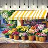 2D Cozy Florist Shop Backdrop, Spring Party Background Cloth