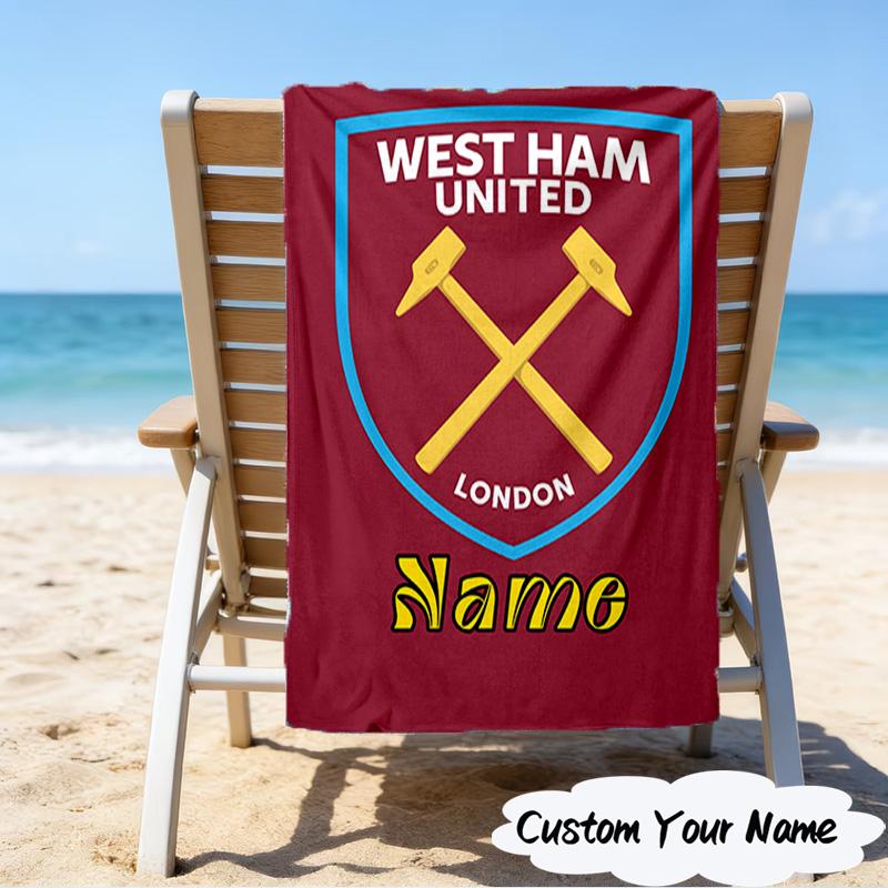 1PC Custom Name Beach Towel hammer Crest Beach Towel, Suitable for Camping, Travel, Beach Accessories, Super Absorbent, Family Gift
