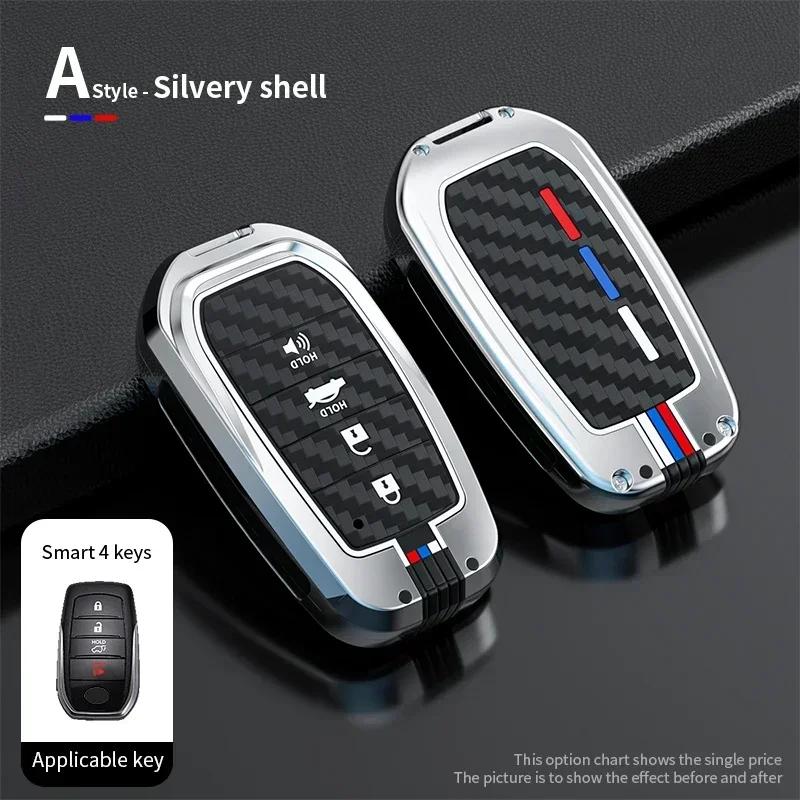 Alloy+Carbon Fider Car Key Case Holder Chain Toyota Alphard VELLFIRE 2012 PREVIA 2019 2020 2021 Car Interior Accessories