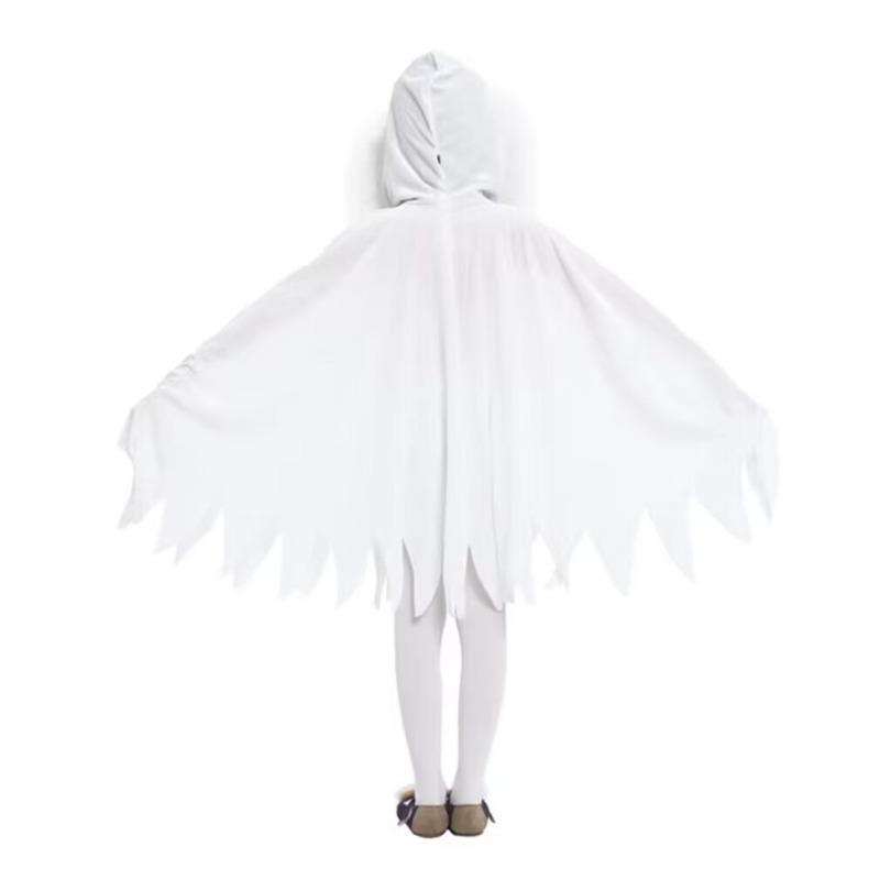 Halloween Kids White Ghost Vampire Costume Demon Grimace Playful Elf Cape Cape Party