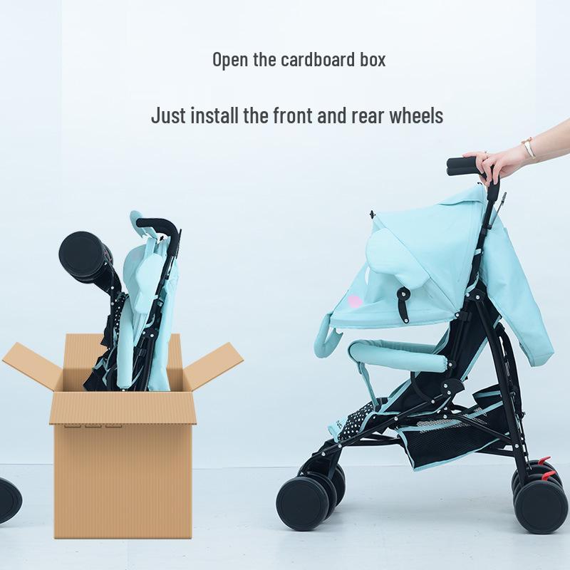 Cartoon Elephant Dual-Use Baby Stroller - Adjustable, Portable, and Safe for Winter and Summer