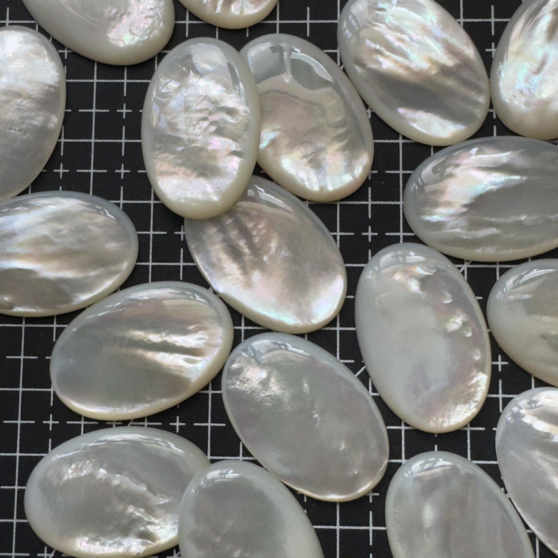 Large Oval White Mother-of-Pearl Shell Ring Face (20×30mm) DIY Jewelry Accessory