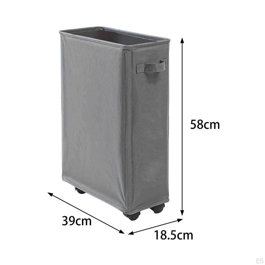 Clothes Hamper Laundry Basket On Wheels Portable Tall Wheeled Storage for