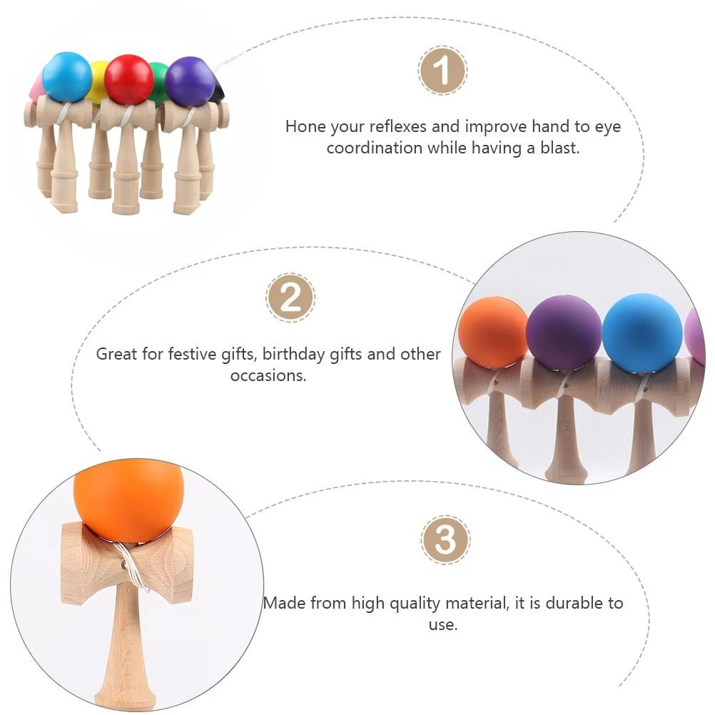 1 Set Wooden Sword Ball Toy Wooden Skill Sword Cup Ball Games Educational Outdoor Funny Toys For Children  Sports Birthday Gift