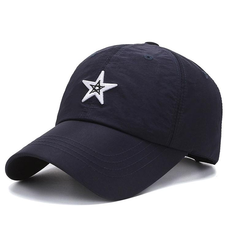 High Quality Customized Breathable Soft Cotton Sporty Hat 3D Star Embroidery Puff Printing Logo Adjustable Baseball Cap
