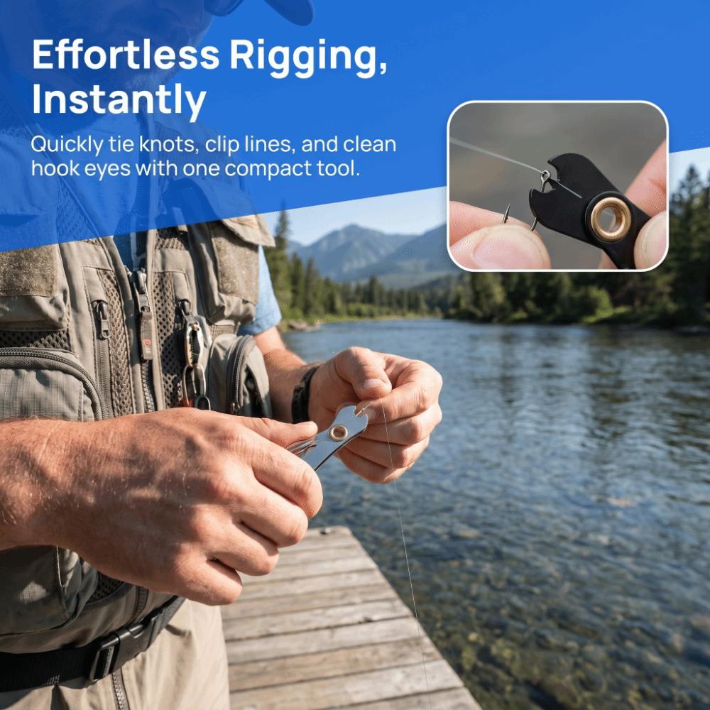 2PCS 4 in 1 Fly Fishing Knot Tool Quick Fast Tying Fishing Nipper  Fly Fishing