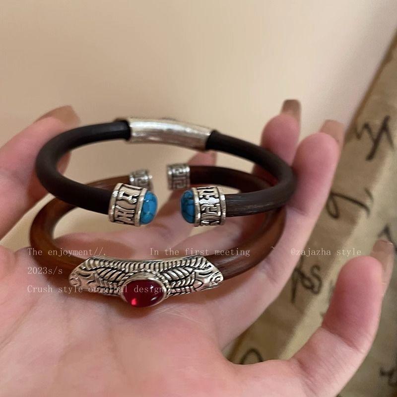 New Chinese Style Chicken Blood Vine Vegetarian Ring Bracelet for Women, Fashionable, Personalized, Simple, Ethnic Style, and Best Friend Jewelry