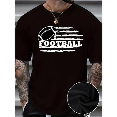 European Size [Plus Size Loose Fit T-Shirt] Relaxed Silhouette, Plus Size Men's Casual T-Shirt - Solid Color, Round Neck, Machine Washable Cotton
