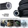 AN4 AN6 AN8 AN10 PTFE Fuel Line Kit, -4AN -6AN 8AN 10ANE85 With Fuel Hose Fitting 10FT Black